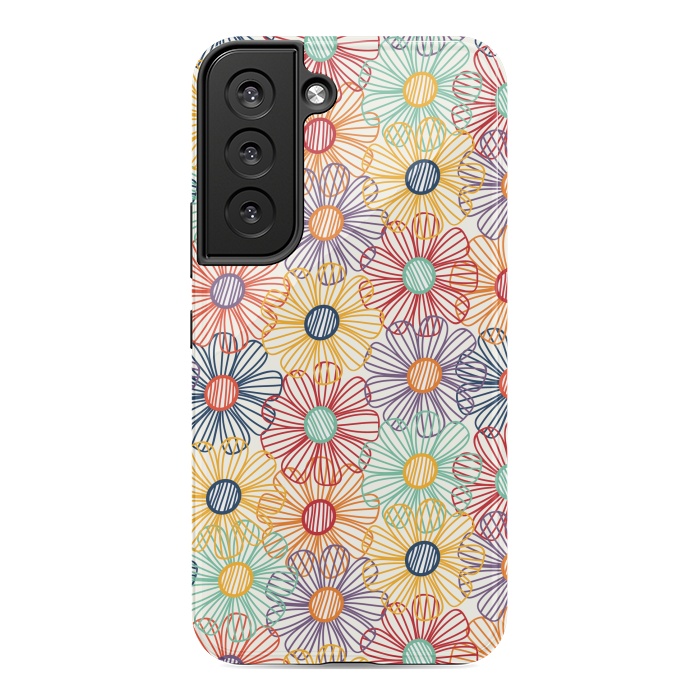 Galaxy S22 StrongFit RAINBOW FLORAL by TracyLucy Designs