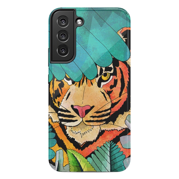Galaxy S22 plus StrongFit Jungle tiger hunter by Steve Wade (Swade)