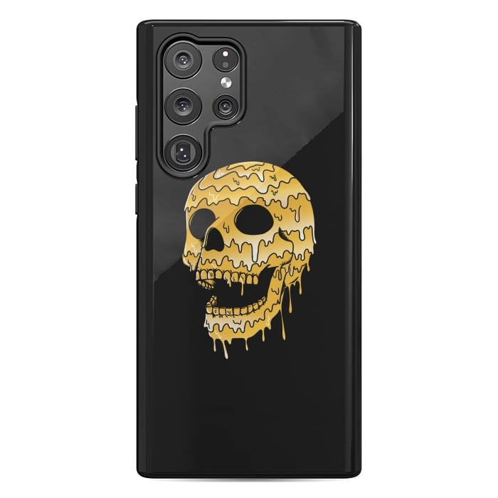 Galaxy S22 Ultra StrongFit Gold Skull by Coffee Man