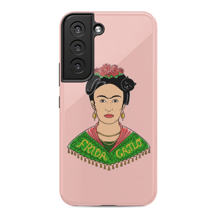 Galaxy S22 StrongFit Frida Catlo Pink by Coffee Man