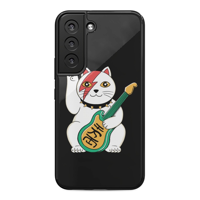 Galaxy S22 StrongFit Lucky Cat Black by Coffee Man