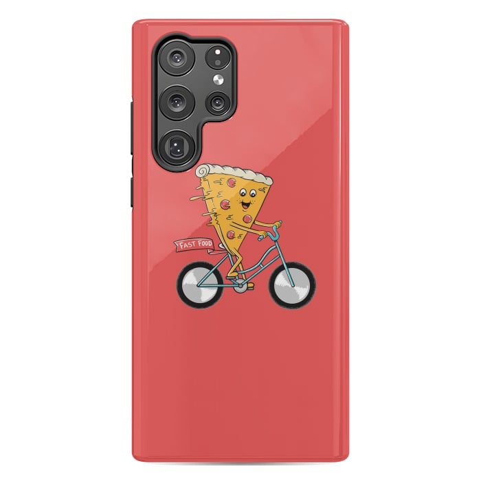 Galaxy S22 Ultra StrongFit Pizza Fast Food Red by Coffee Man