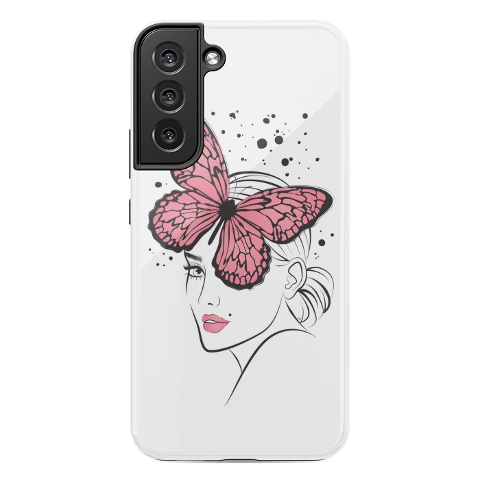 Galaxy S22 plus StrongFit Pink Butterfly by Martina