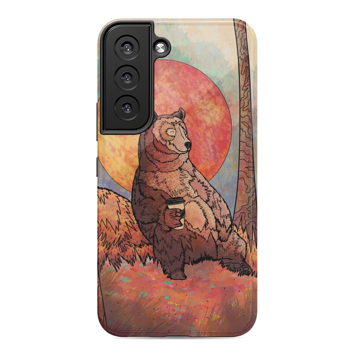 Galaxy S22 StrongFit The relaxing bear by Steve Wade (Swade)