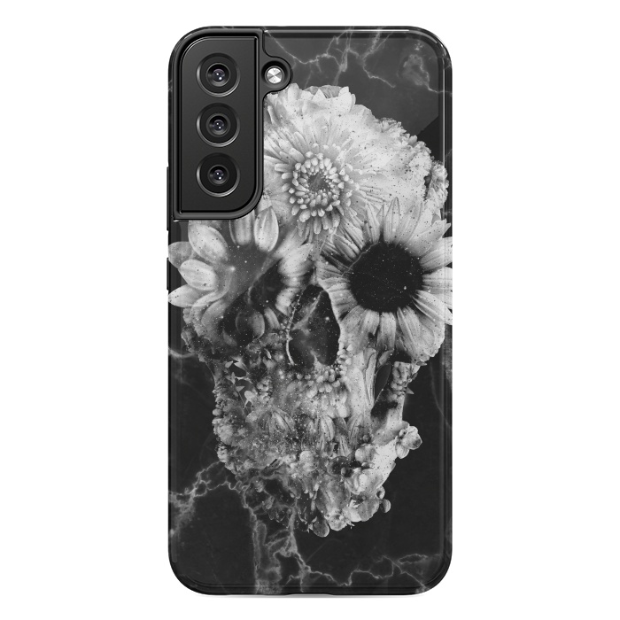 Galaxy S22 plus StrongFit Floral Skull Marble by Ali Gulec