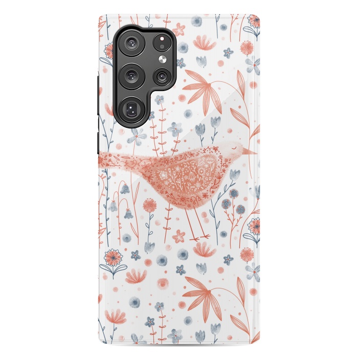 Galaxy S22 Ultra StrongFit Apricot Bird by Nic Squirrell