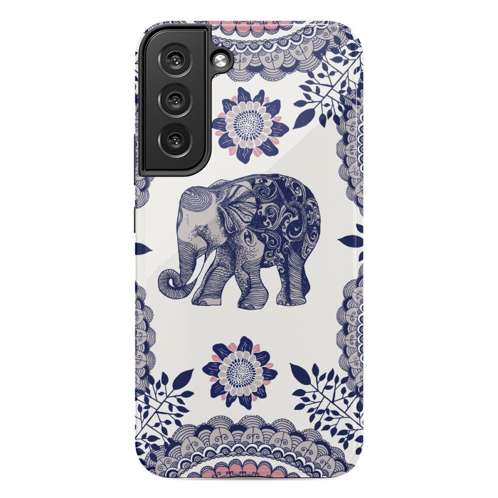 Galaxy S22 plus StrongFit Floral Elephant by Rose Halsey