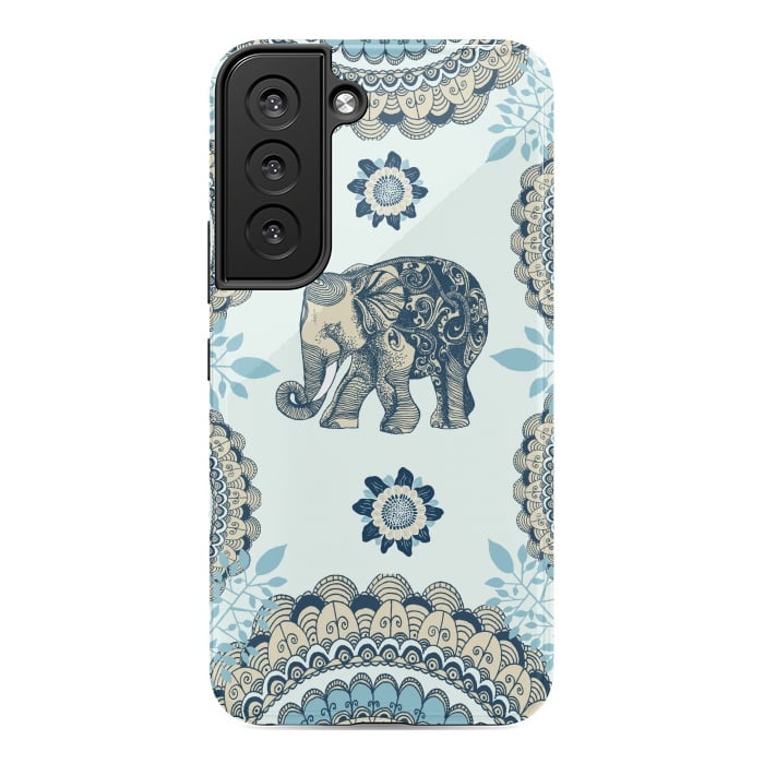 Galaxy S22 StrongFit Elephant Blue by Rose Halsey