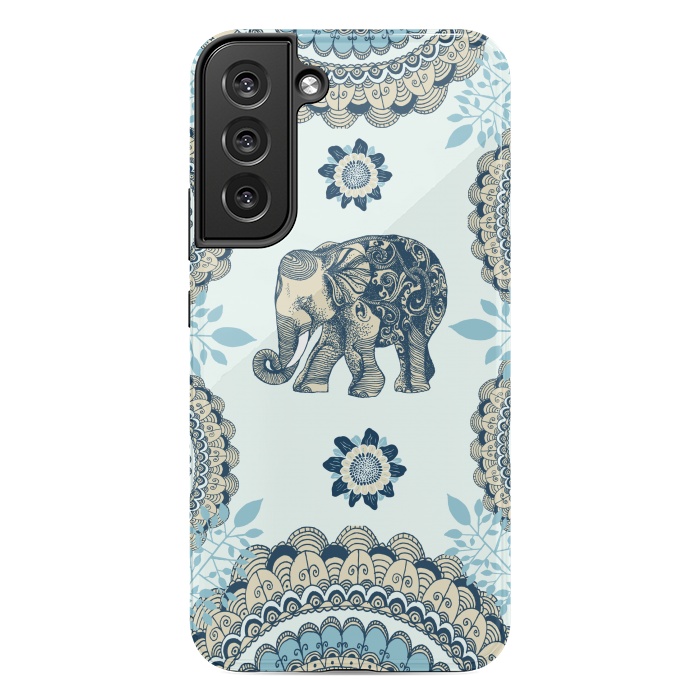 Galaxy S22 plus StrongFit Elephant Blue by Rose Halsey