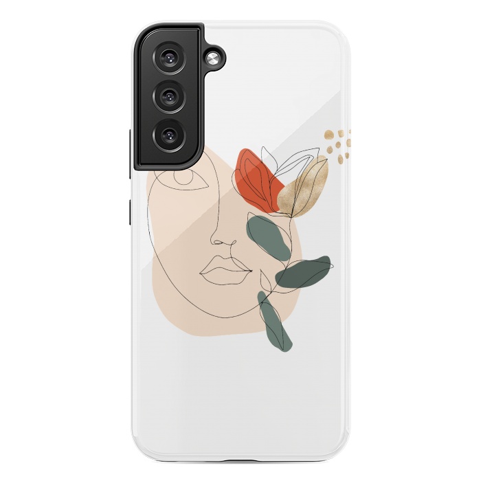 Galaxy S22 plus StrongFit Lineart Face Floral  by DaDo ART