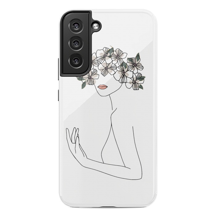 Galaxy S22 plus StrongFit Lineart - Nymph Girl Floral by DaDo ART