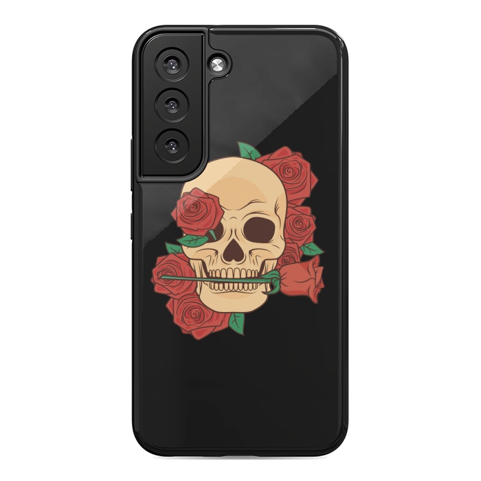 Galaxy S22 StrongFit RED ROSE SKULL BABY by MALLIKA