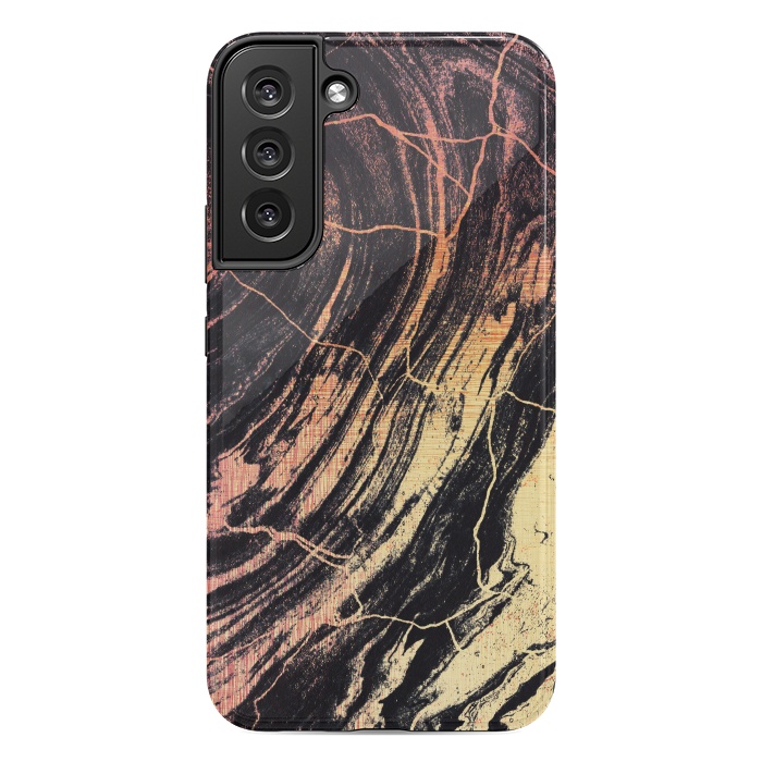 Galaxy S22 plus StrongFit Gold marble brush strokes by Oana 