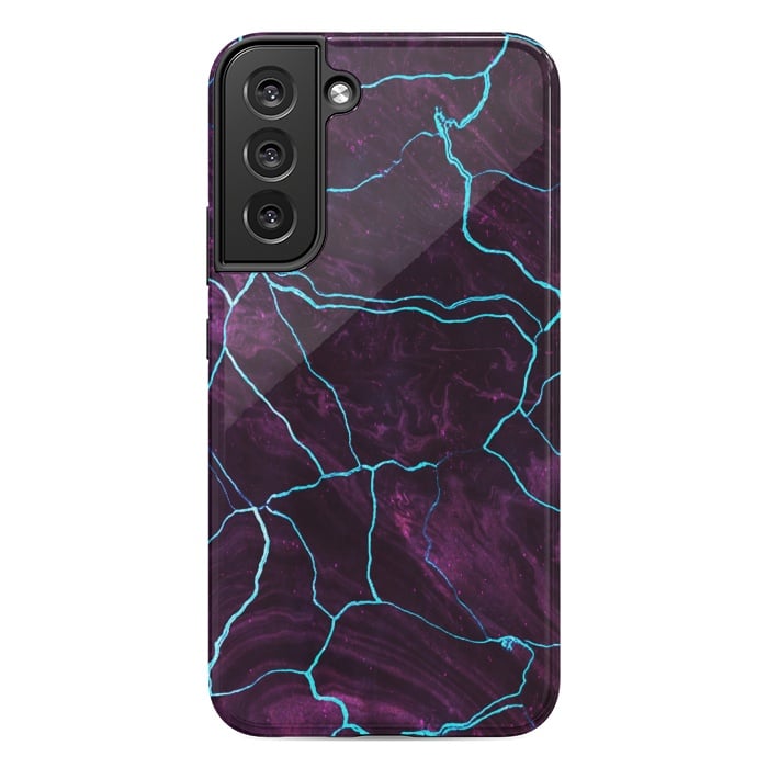 Galaxy S22 plus StrongFit Metallic dark purple marble by Oana 