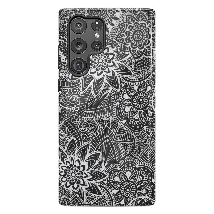 Galaxy S22 Ultra StrongFit Floral Doodle G581 by Medusa GraphicArt