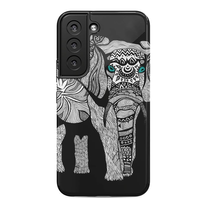 Galaxy S22 StrongFit Elephant of Namibia B n W by Pom Graphic Design