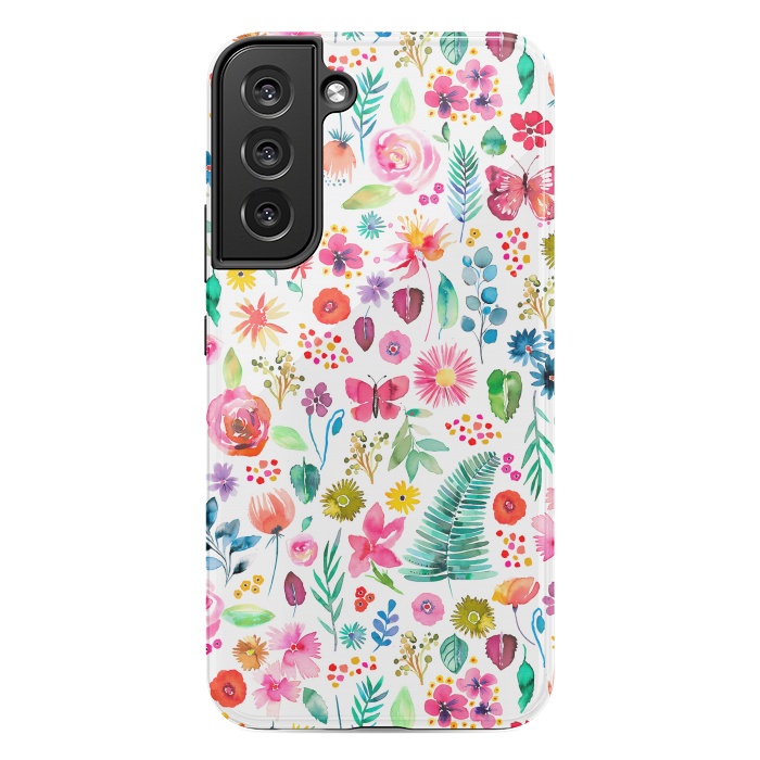 Galaxy S22 plus StrongFit Colorful Botanical Plants and Flowers by Ninola Design
