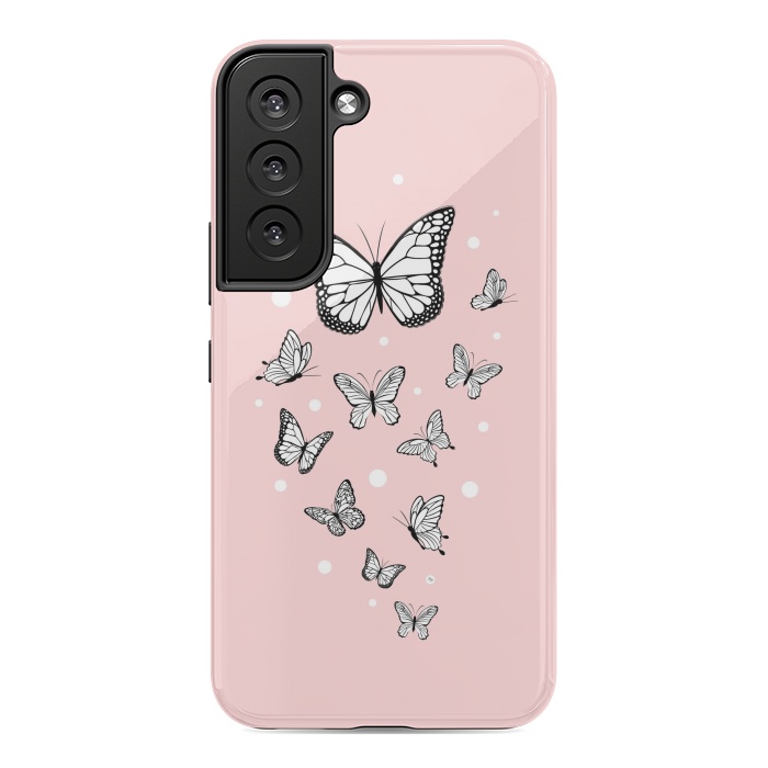 Galaxy S22 StrongFit Pink Butterflies by Martina