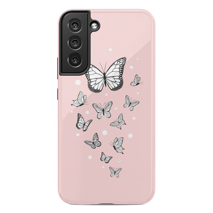 Galaxy S22 plus StrongFit Pink Butterflies by Martina