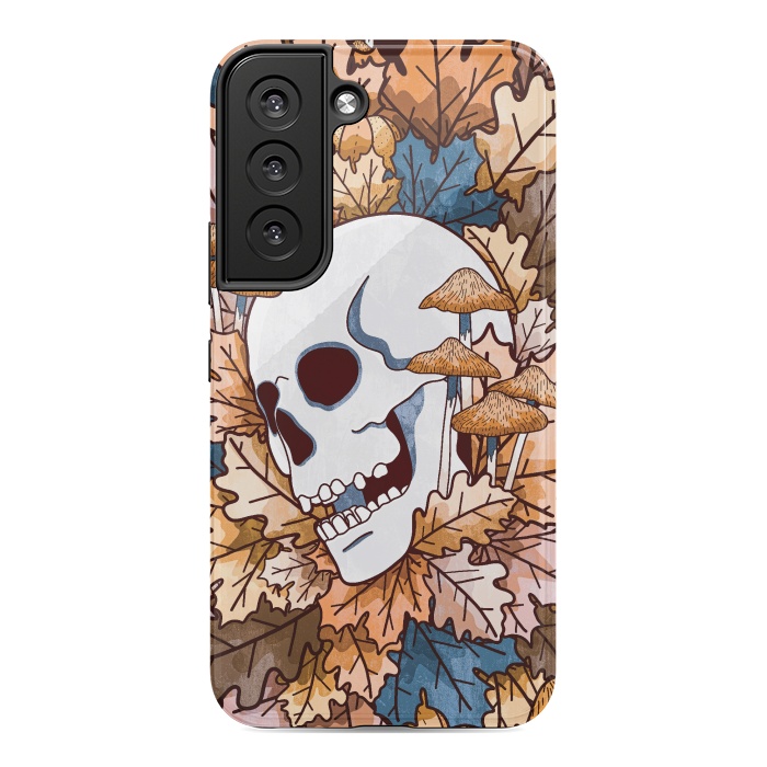 Galaxy S22 StrongFit The autumnal skull and mushrooms by Steve Wade (Swade)