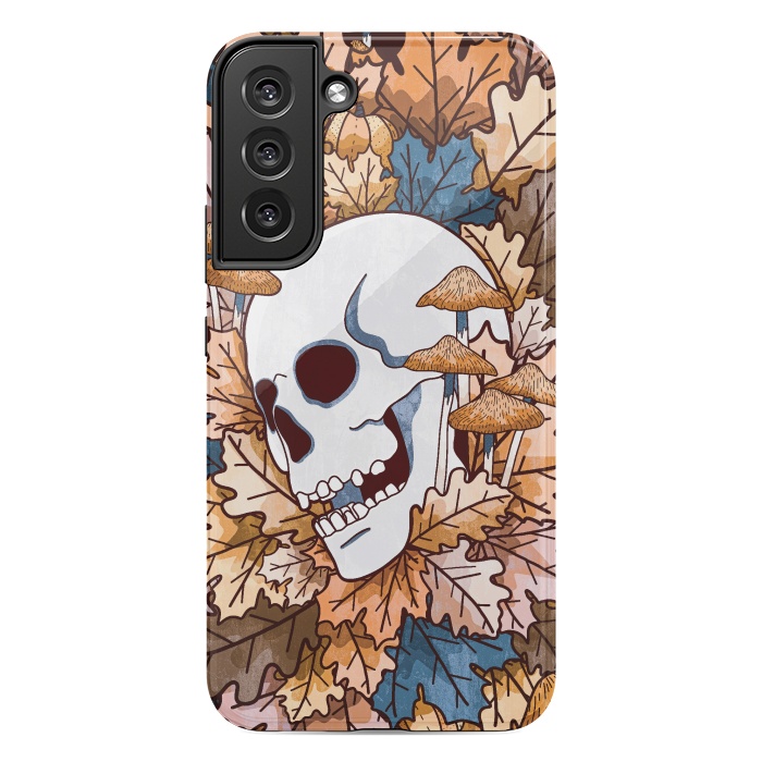Galaxy S22 plus StrongFit The autumnal skull and mushrooms by Steve Wade (Swade)