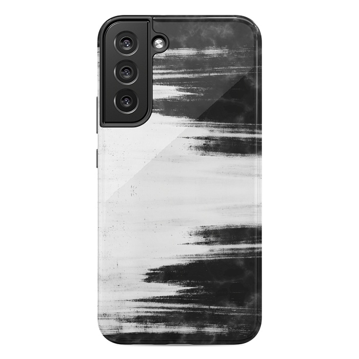 Galaxy S22 plus StrongFit Black and white brushed marble by Oana 