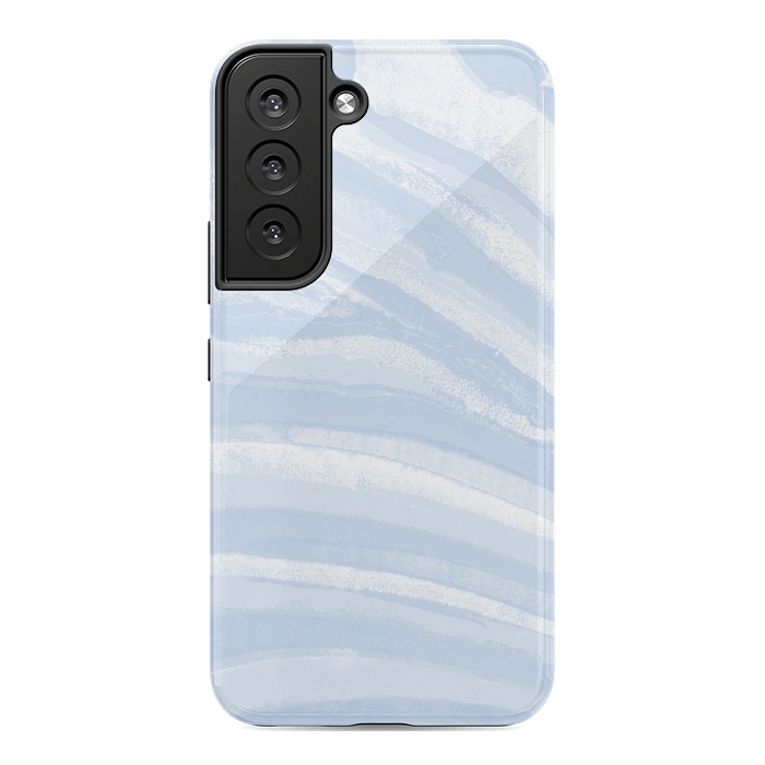 Galaxy S22 StrongFit Baby blue pastel marble stripes by Oana 