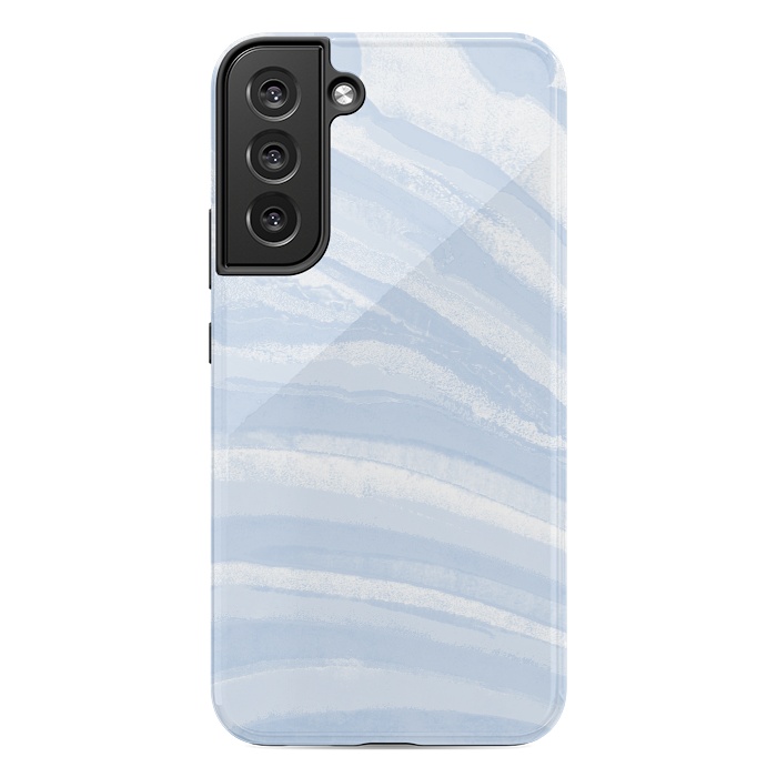 Galaxy S22 plus StrongFit Baby blue pastel marble stripes by Oana 