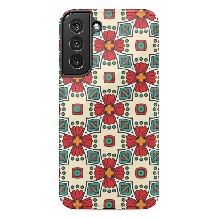 Galaxy S22 plus StrongFit red floral print by MALLIKA