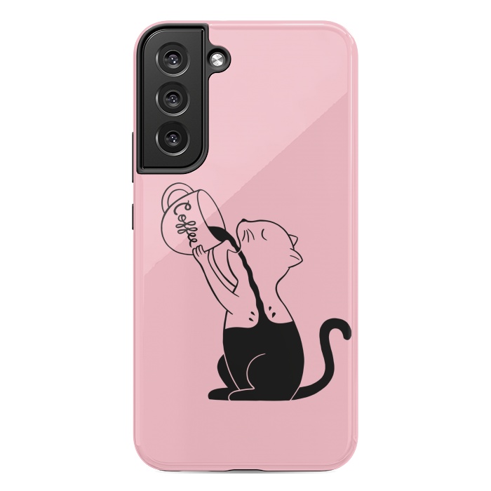 Galaxy S22 plus StrongFit Cat full coffee Pink by Coffee Man