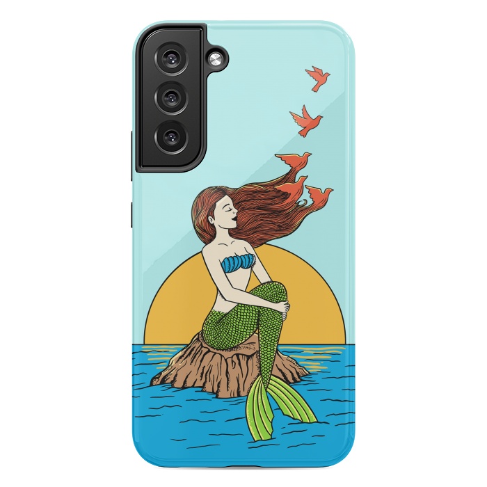 Galaxy S22 plus StrongFit Mermaid and birds by Coffee Man