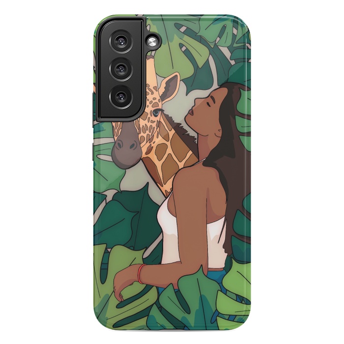Galaxy S22 plus StrongFit The green jungle girl by Steve Wade (Swade)
