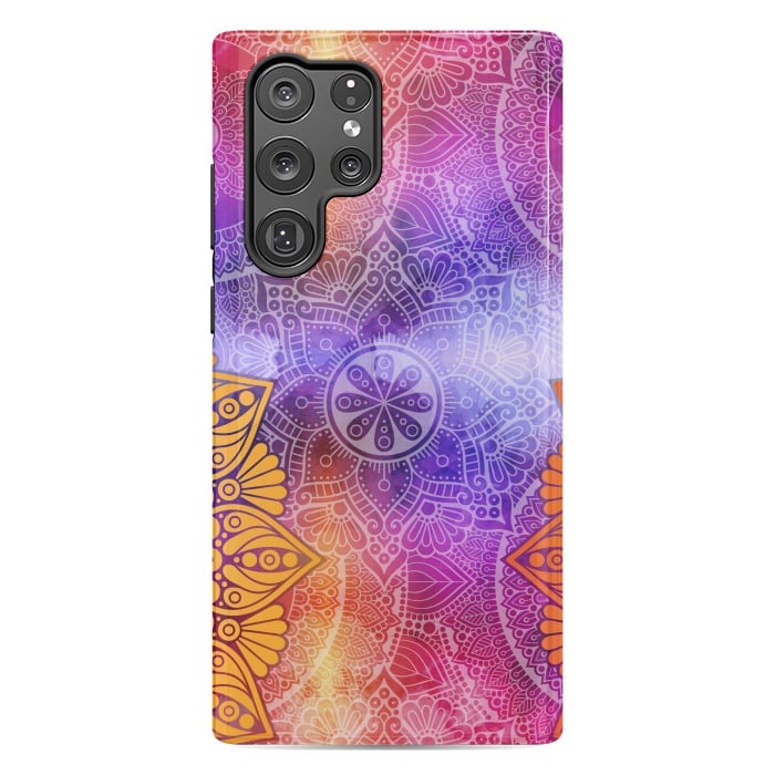 Galaxy S22 Ultra StrongFit Mandala Pattern with bright Colors by ArtsCase