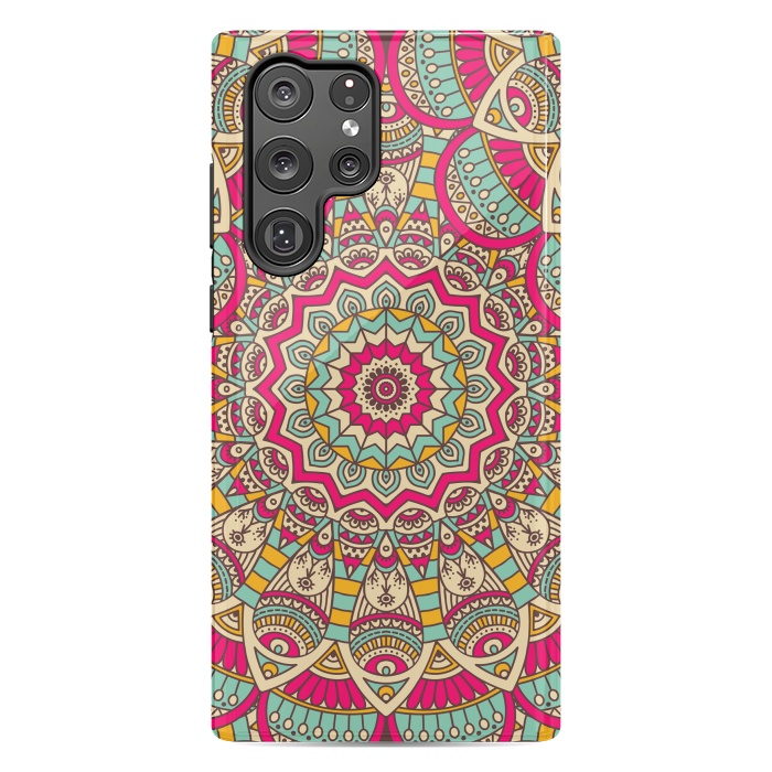 Galaxy S22 Ultra StrongFit Ethnic floral seamless and Madala pattern by ArtsCase