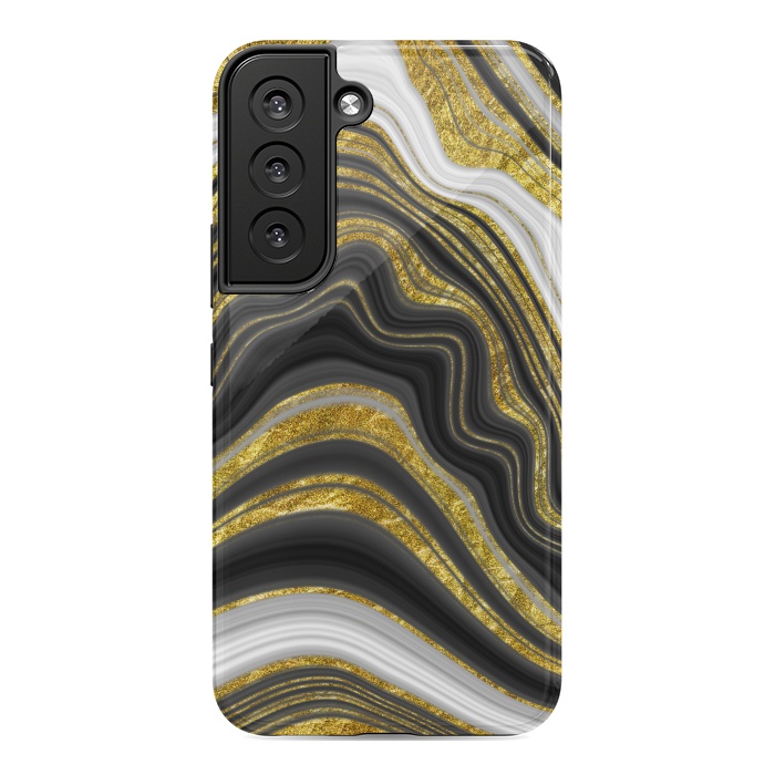 Galaxy S22 StrongFit elegant marble golden waves by haroulita