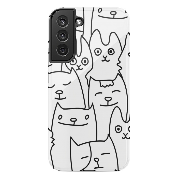 Galaxy S22 plus StrongFit black white funny cats by haroulita