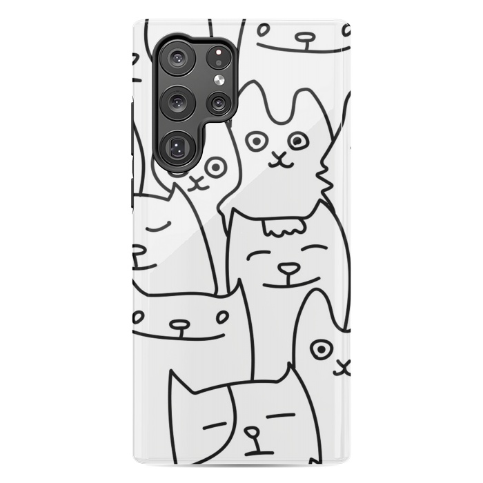 Galaxy S22 Ultra StrongFit black white funny cats by haroulita