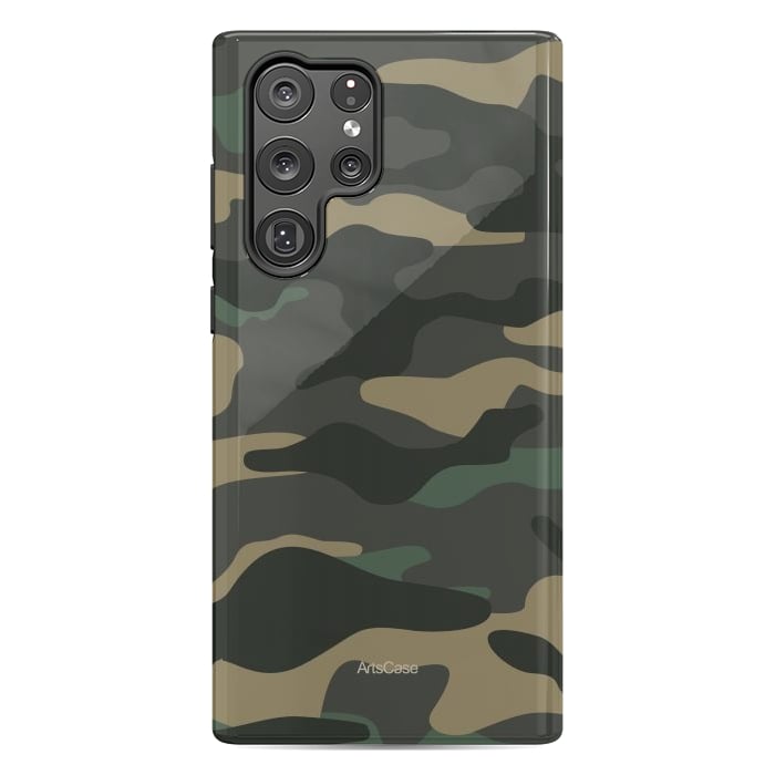 Galaxy S22 Ultra StrongFit Green Camo by ArtsCase
