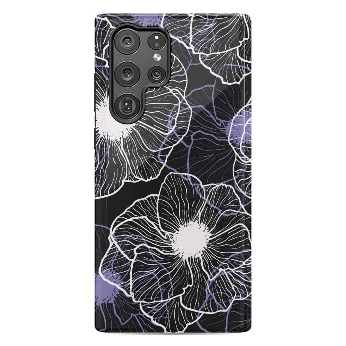 Galaxy S22 Ultra StrongFit Anemones Wildflower Illustration G601 by Medusa GraphicArt