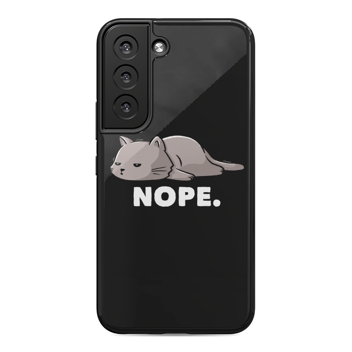 Galaxy S22 StrongFit Nope Funny Cute Lazy Cat Gift by eduely