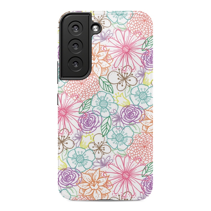 Galaxy S22 StrongFit Bright Floral by TracyLucy Designs