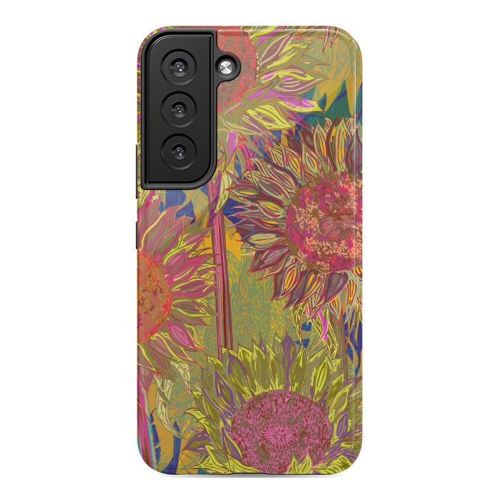 Galaxy S22 StrongFit Sunflowers by Lotti Brown