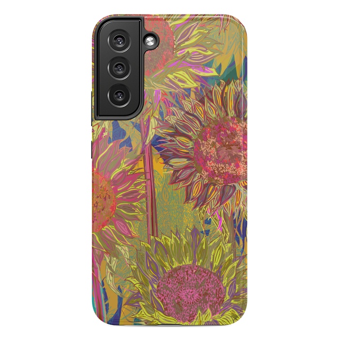 Galaxy S22 plus StrongFit Sunflowers by Lotti Brown