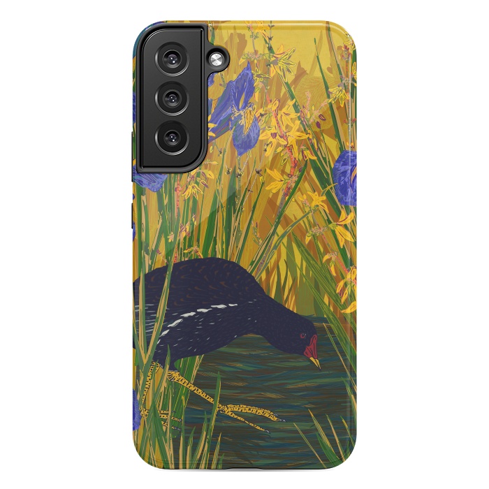 Galaxy S22 plus StrongFit Moorhen and Iris by Lotti Brown