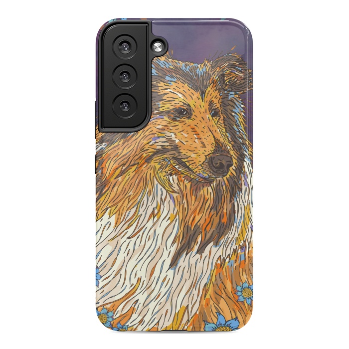 Galaxy S22 StrongFit Rough Collie by Lotti Brown