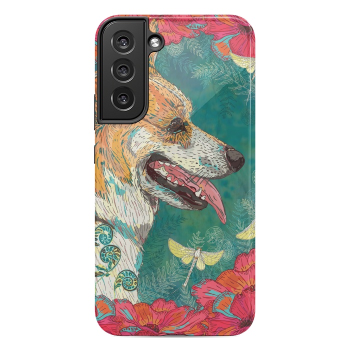 Galaxy S22 plus StrongFit Corgi and Fairies by Lotti Brown