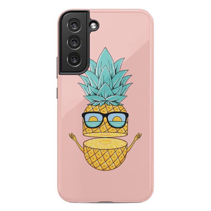 Galaxy S22 plus StrongFit Pineapple Sunglasses Pink by Coffee Man