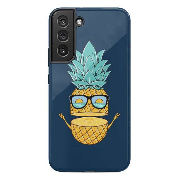 Galaxy S22 plus StrongFit Pineapple Sunglasses Blue by Coffee Man
