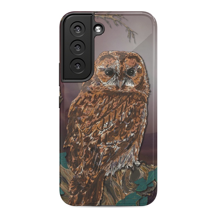 Galaxy S22 StrongFit Tawny Owl - Mistress of the Night by Lotti Brown