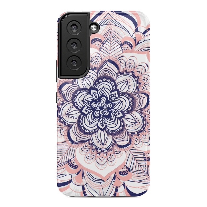 Galaxy S22 StrongFit Purple, Blue and Pink Netted Mandala by Tangerine-Tane